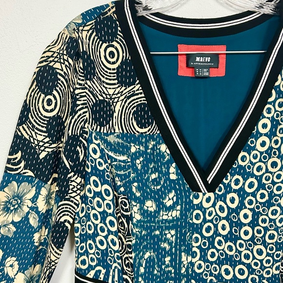 ANTHRO MAEVE 🤩 RARE! From Anthropologie Graphic Banded Dress - Size 14 - Picture 3 of 10